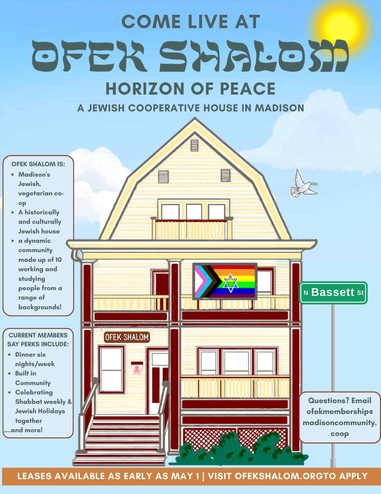 a poster with a drawing of the house and the text as follows